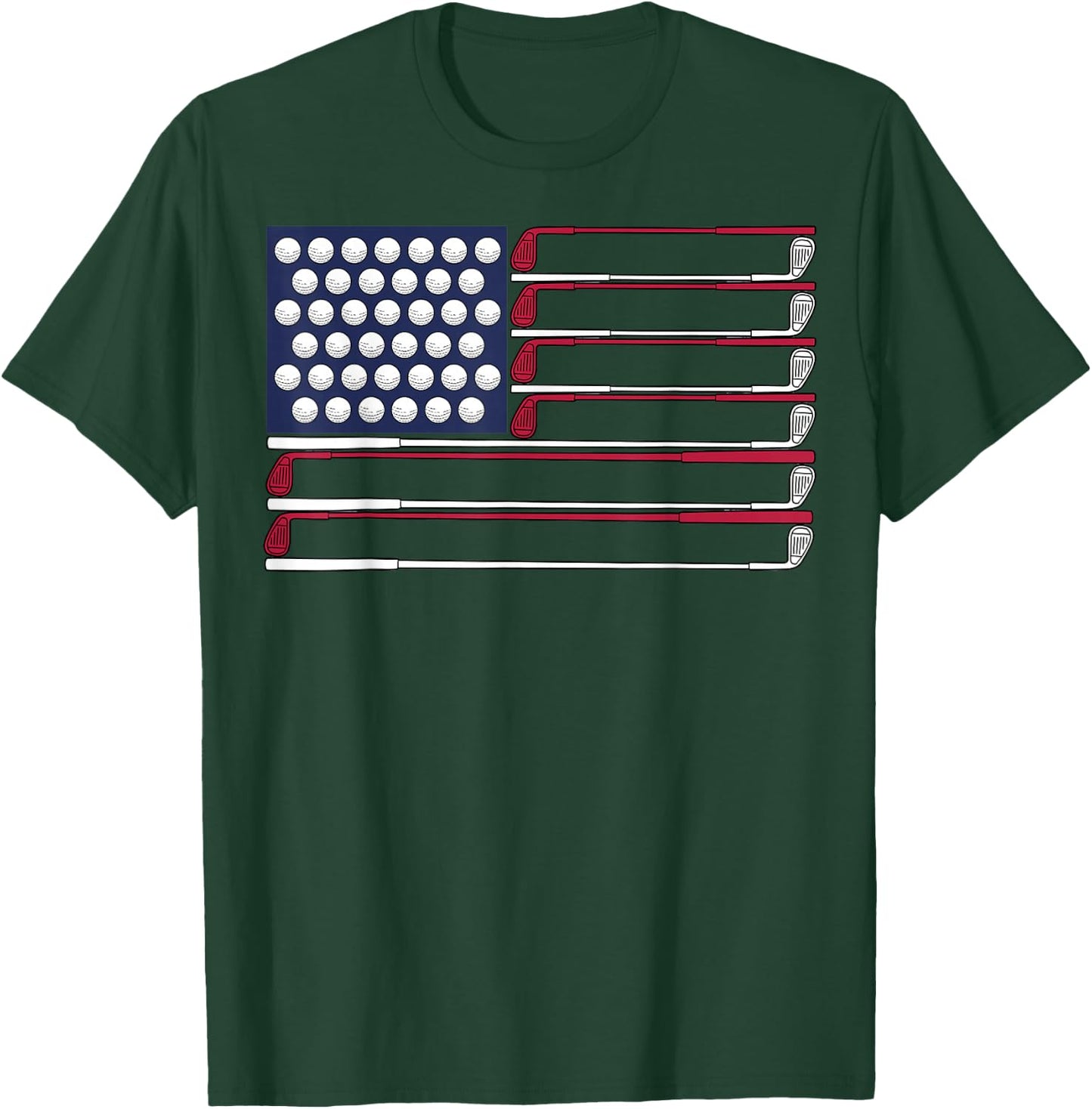 Patriotic Golf American 4th of July Golf Clubs American Flag T-Shirt - T-Shirt | Forest