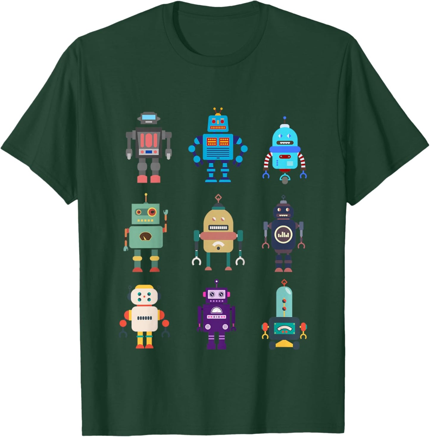 I Love Robot Gift All Ages Robotic Kids Girls Boys Robot T-Shirt - T-Shirt | Forest