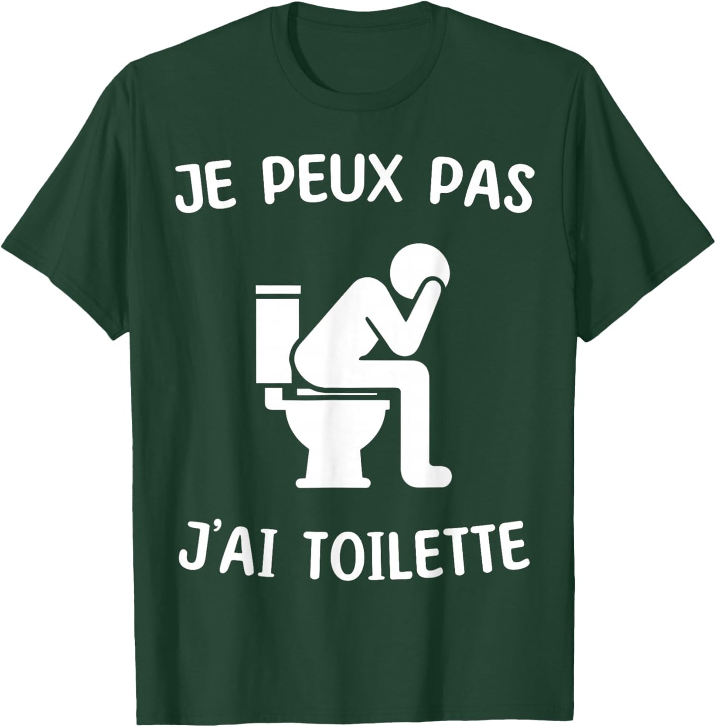 Je peux pas j'ai Toilettes Toilet , Black, S T-Shirt - T-Shirt | Forest