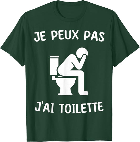 Je peux pas j'ai Toilettes Toilet , Black, S T-Shirt - T-Shirt | Forest