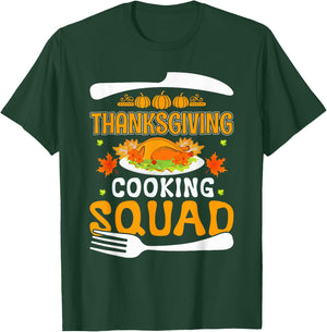 Thanksgiving Cooking Squad Funny Family Thanksgiving T-Shirt - T-Shirt | Forest