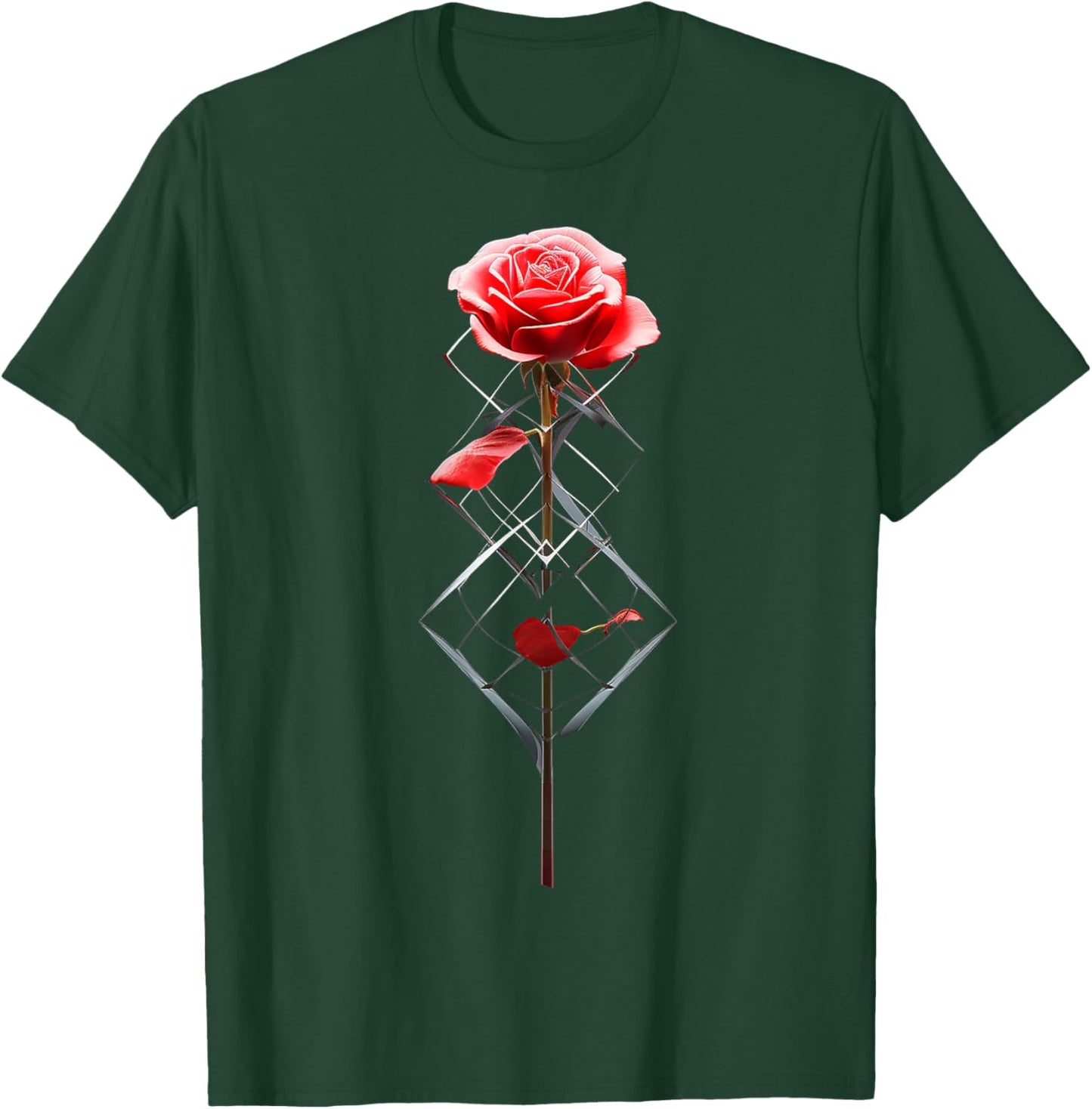 Rose Nature Artwork DNA Art Graphic Rose T-Shirt - T-Shirt | Forest