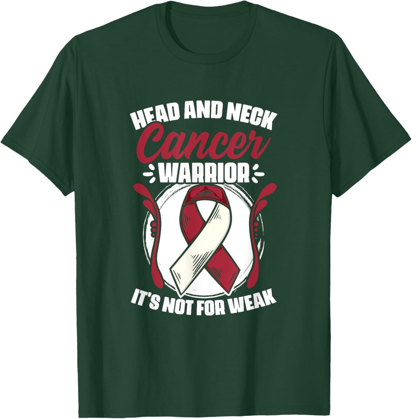 Oral Throat Cancer Awareness Head And Neck Cancer Warrior T-Shirt - T-Shirt | Forest