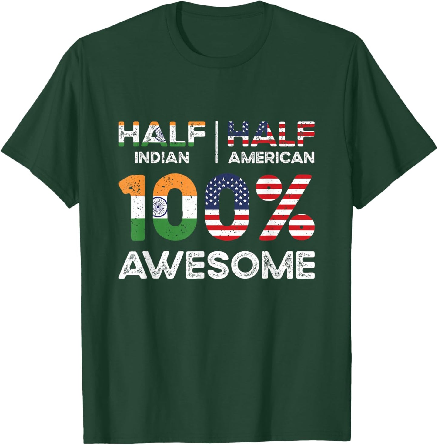 Indian American Patriot USA Grown India US Flag T-Shirt - T-Shirt | Forest