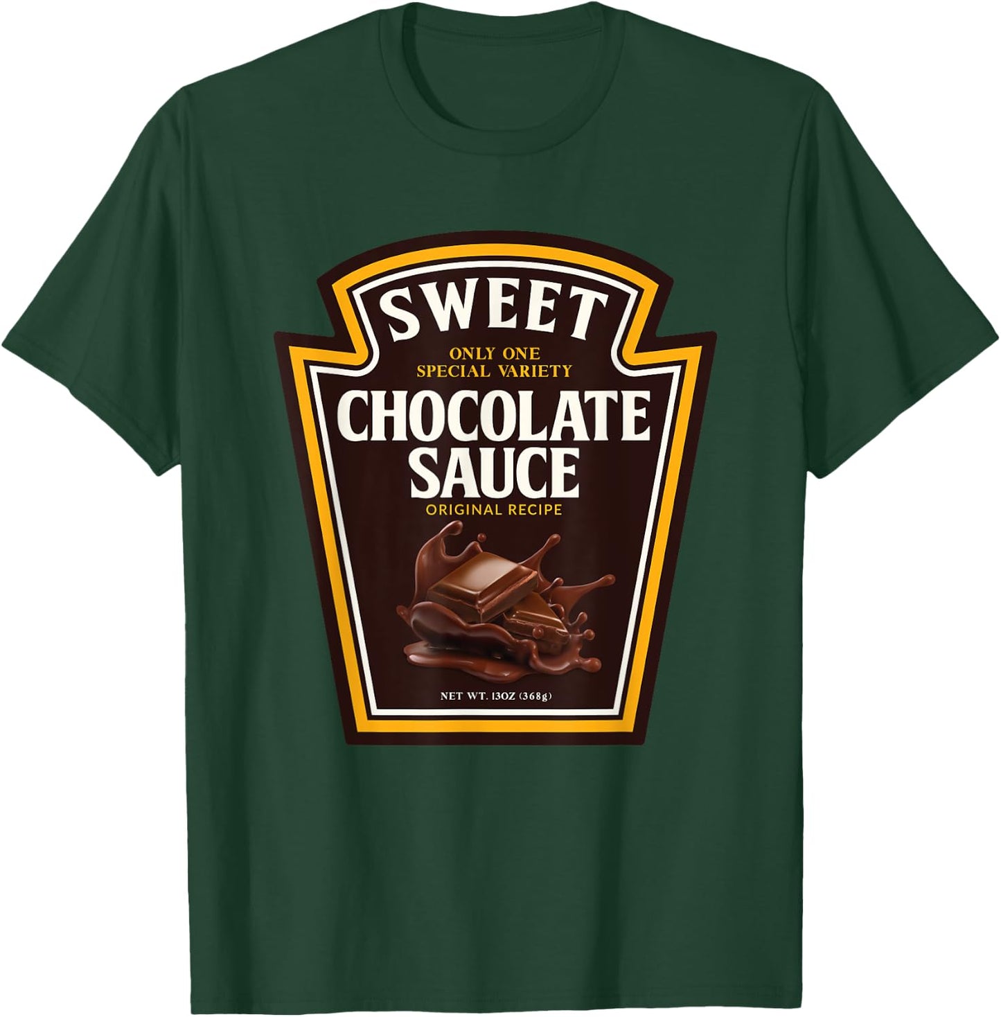 Sweet Chocolate Sauce Funny Bottle Label Condiment design T-Shirt - T-Shirt | Forest