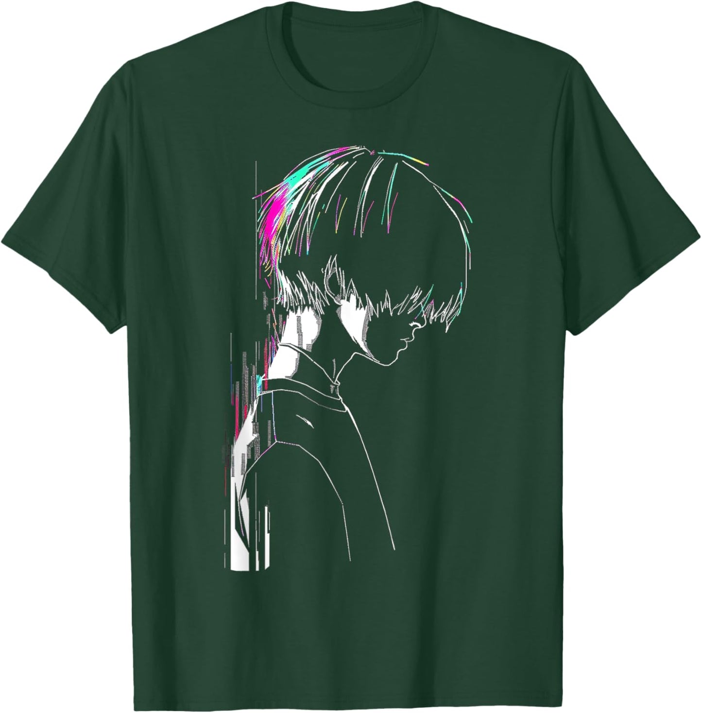Anime Manga Motif Pixel Illustration Anime T-Shirt - T-Shirt | Forest