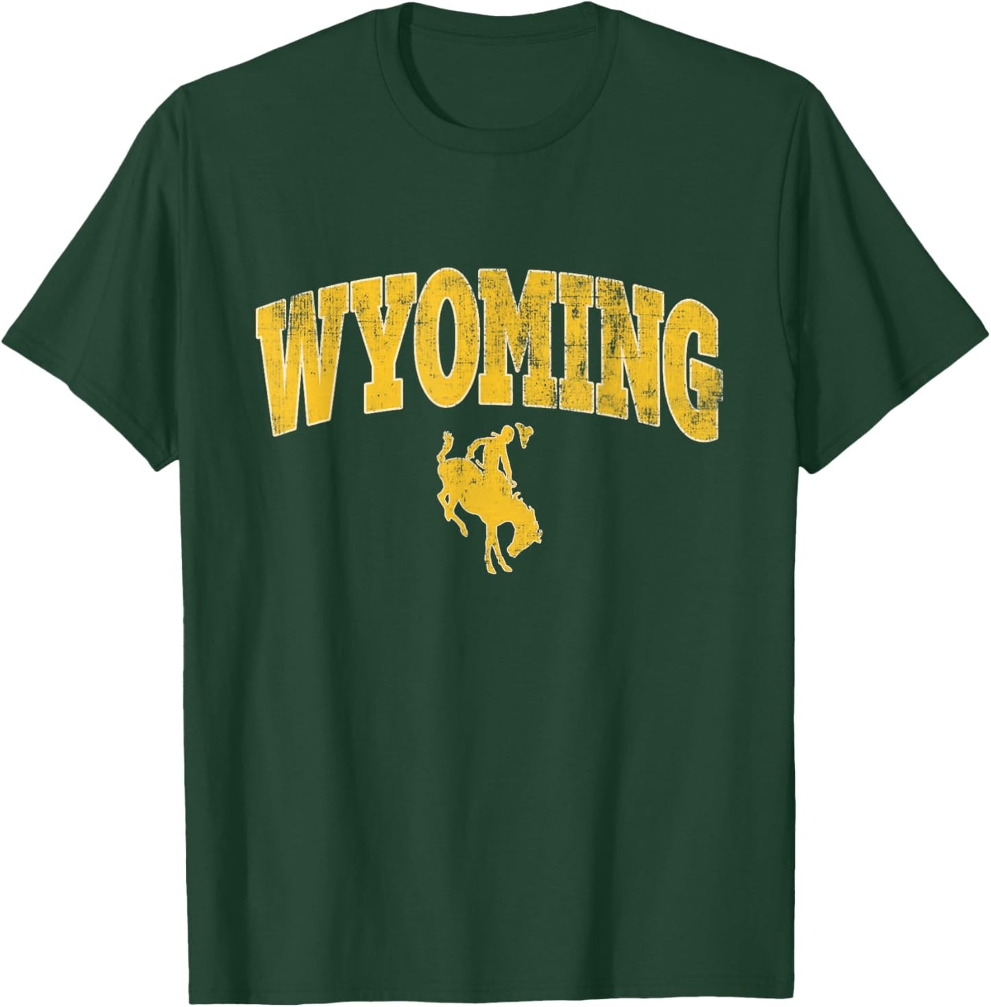Wyoming Funny Retro Cowboy Riding A Bucking Horse T-Shirt - T-Shirt | Forest