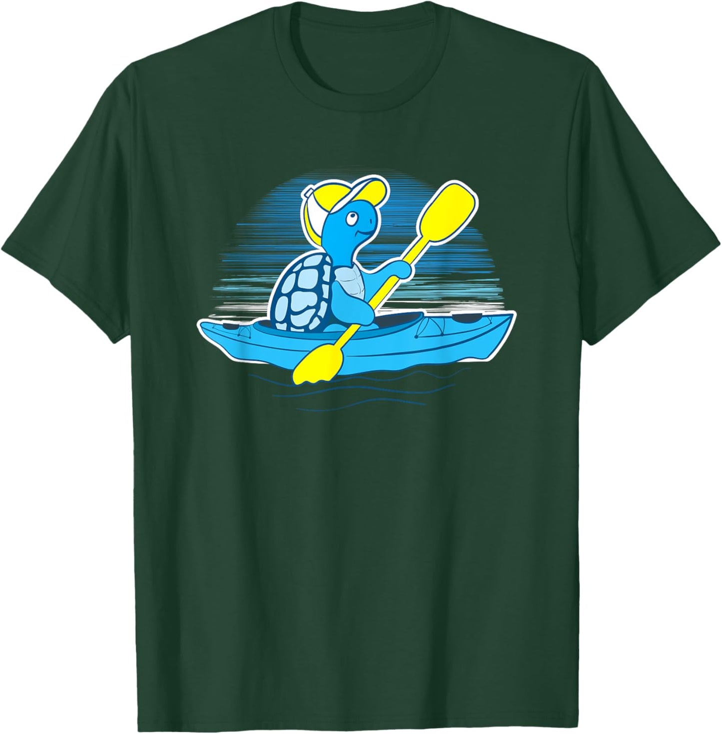 Tortoise Kayaker Kayaking Graphic Turtle Kayak T-Shirt - T-Shirt | Forest