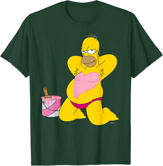 The Simpsons Homer Simpson Big Pink Heart Valentine’s Day T-Shirt - T-Shirt | Forest