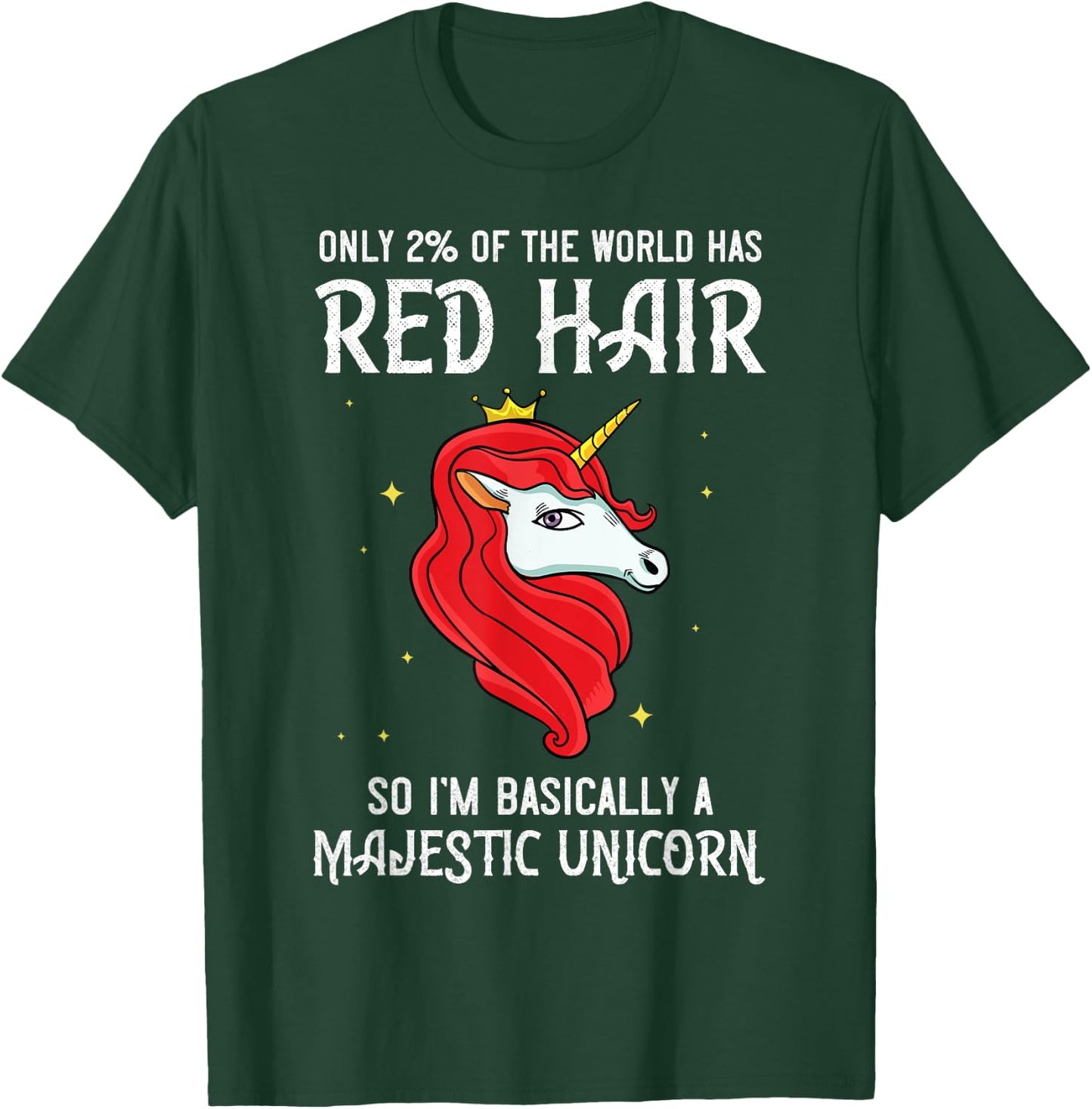 Red Hair Unicorn Redhead Funny Red Headed T-Shirt - T-Shirt | Forest