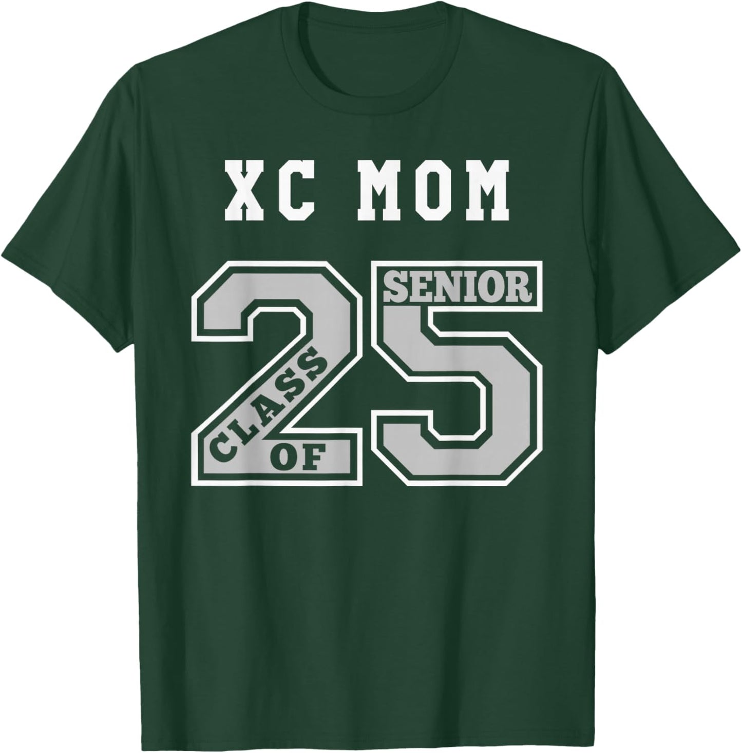 Senior Cross Country Mom 2025 - Groovy Xc Mom Senior 25 2 T-Shirt - T-Shirt | Forest