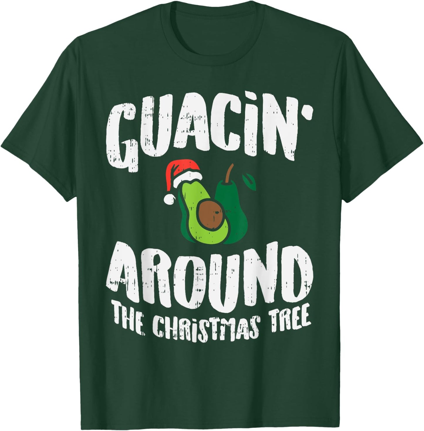 BoredKoalas Christmas Shirts Holiday Xmas Gifts Guacin Around The Christmas Tree Funny Mexican Navidad Gift -Adults Black Small T-Shirt - T-Shirt | Forest