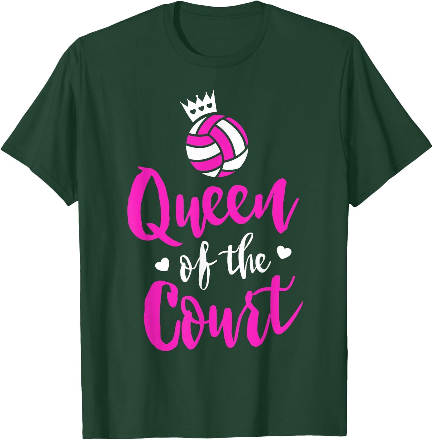Volleyball Queen Shirt for Girls Cute Player Coach Gift T-Shirt - T-Shirt | Forest