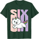 Kids 6 Year Old Cute Caticorn Cat Unicorn Birthday Girl B-day T-Shirt - T-Shirt | Forest