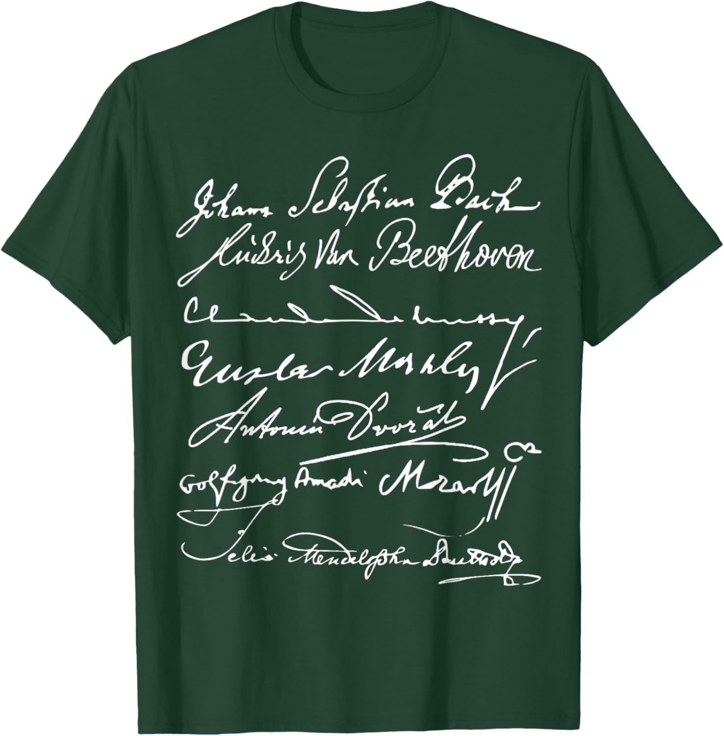 Jaydens Classical Music Merch -Adults Black Small Bach Mahler Beethoven Mozart Debussy T-Shirt - T-Shirt | Forest