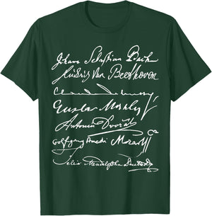 Jaydens Classical Music Merch -Adults Black Small Bach Mahler Beethoven Mozart Debussy T-Shirt - T-Shirt | Forest