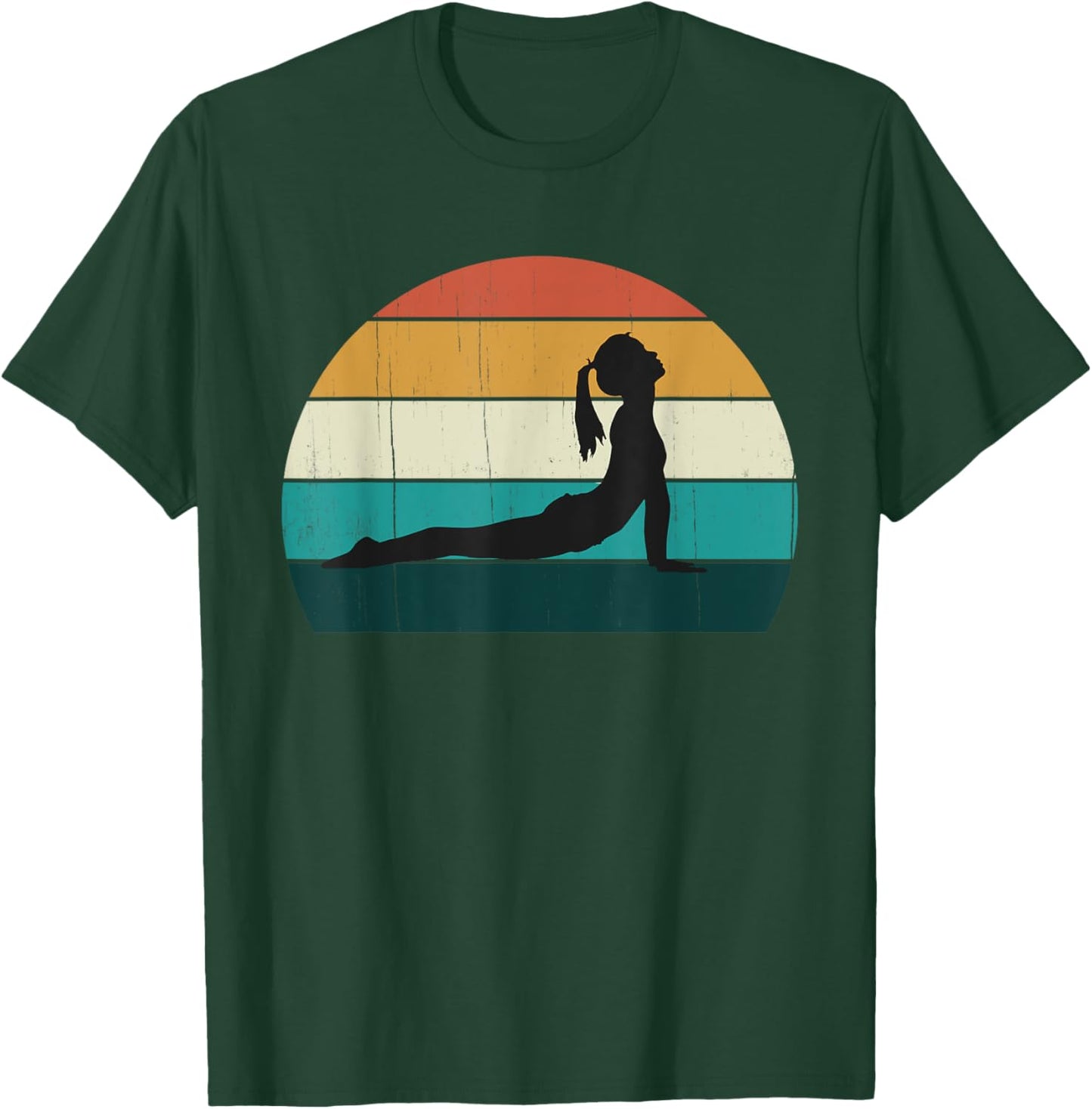 Retro Yoga Pose: Vintage Mind Meditation / Body Workout Gift T-Shirt - T-Shirt | Forest
