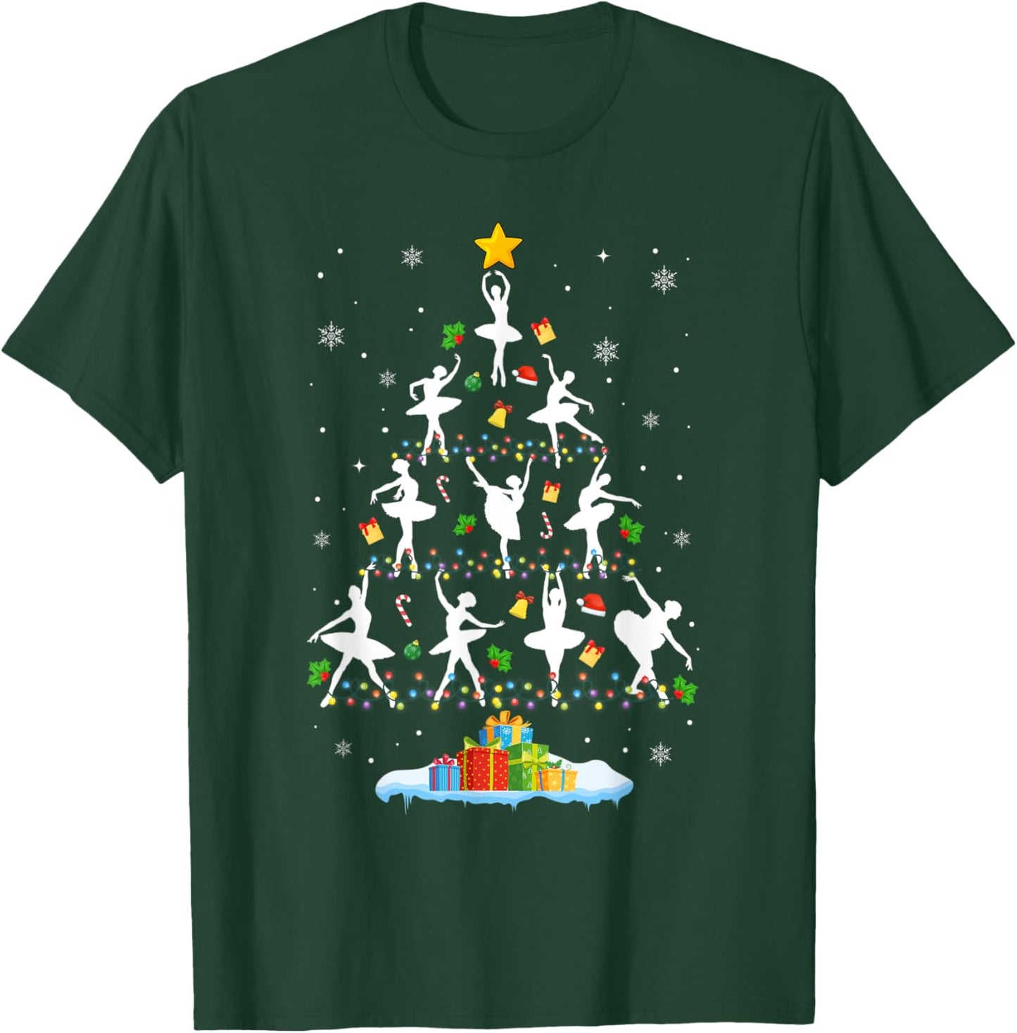 Ballet Christmas Tree Merry Christmas Ballet Dancer T-Shirt - T-Shirt | Forest