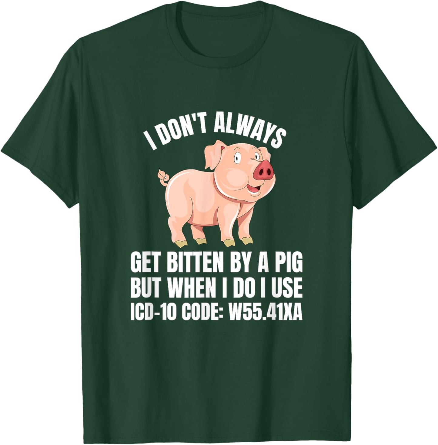 ICD-10 Code W55.41XA Humor Medical Coding Medics Coder T-Shirt - T-Shirt | Forest