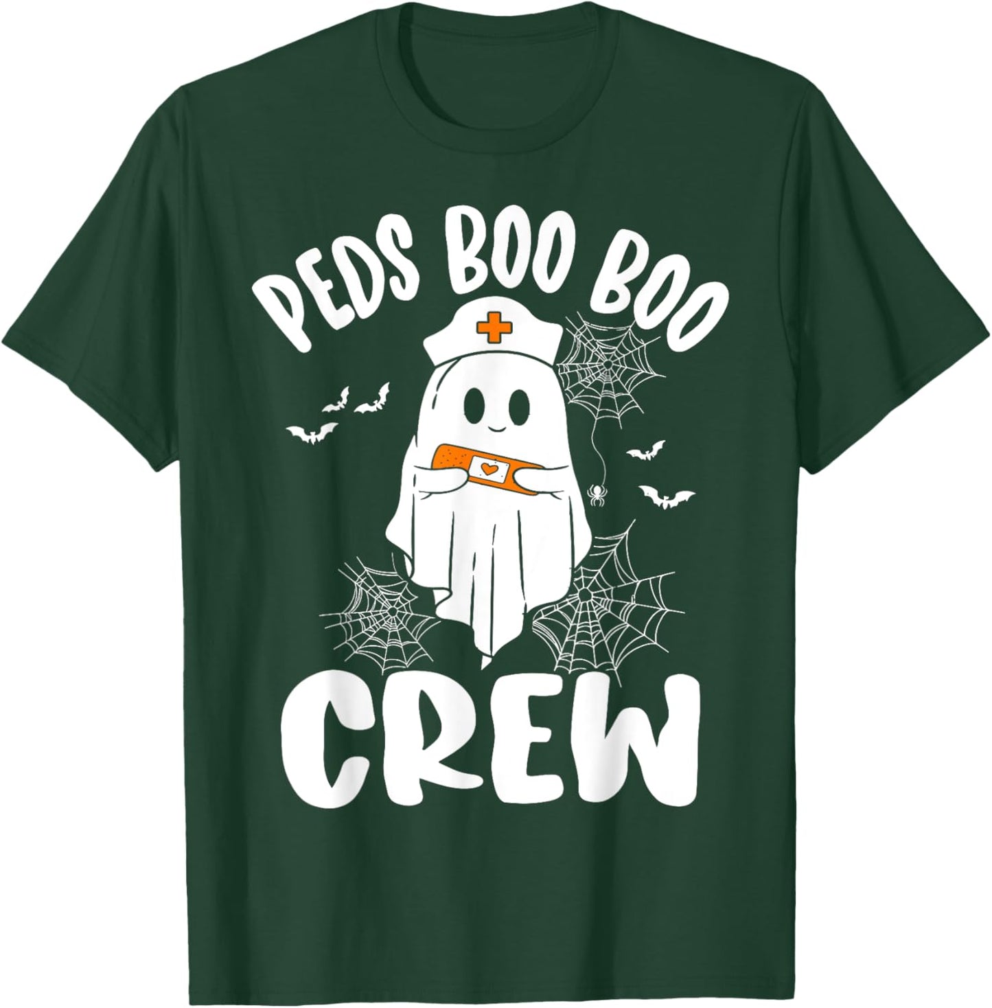 Peds Nurse Boo Crew Nurse Ghost Funny Halloween T-Shirt - T-Shirt | Forest