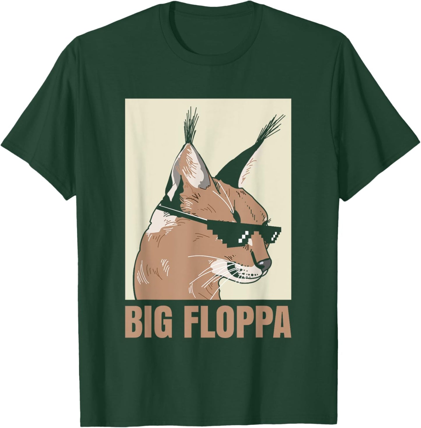 Big Floppa Meme Cat Caracal Cool Funny Cats Caracals Lover T-Shirt - T-Shirt | Forest