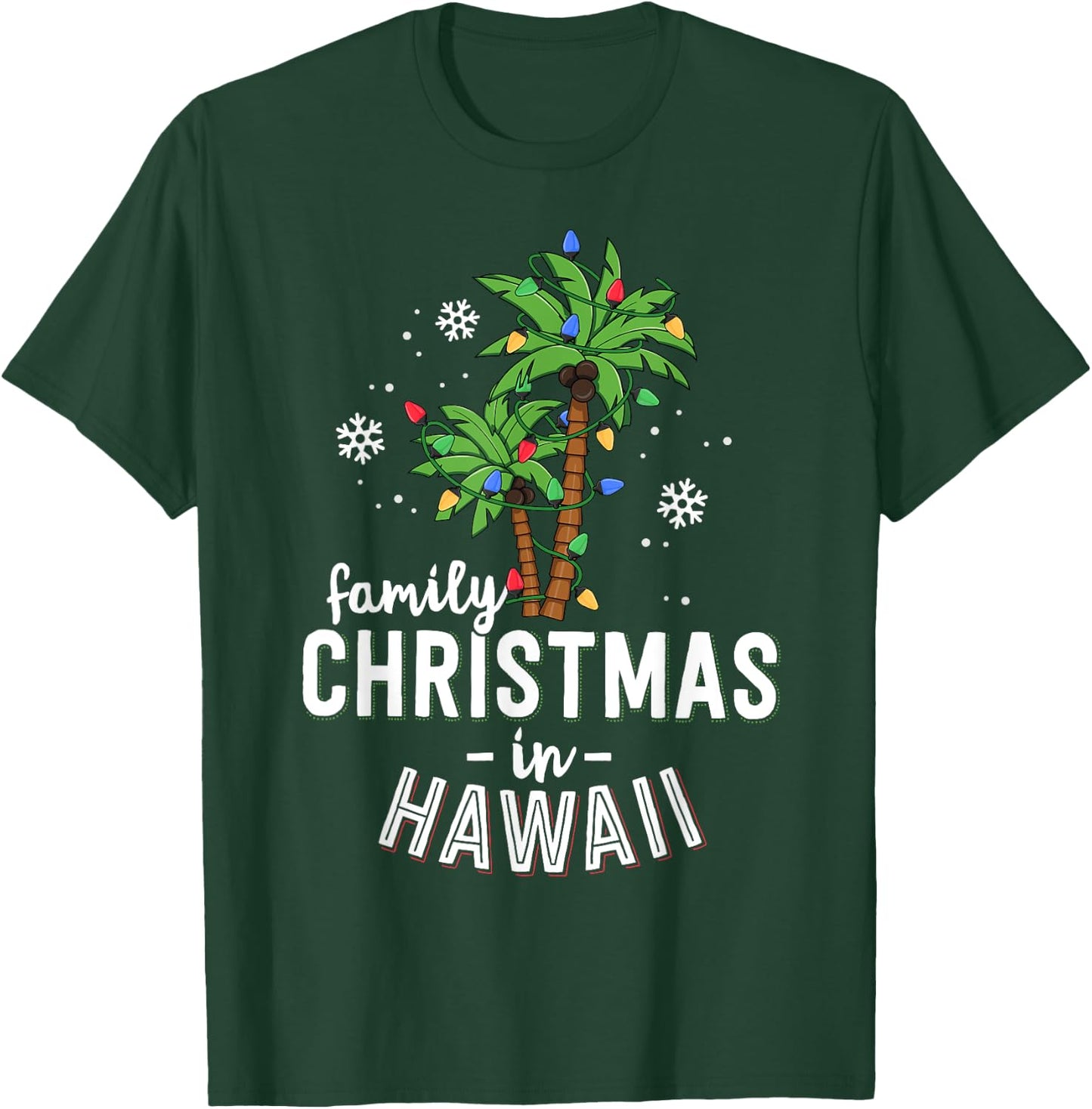 Family Christmas In Hawaii Palm Trees Xmas Beach Vacation T-Shirt - T-Shirt | Forest