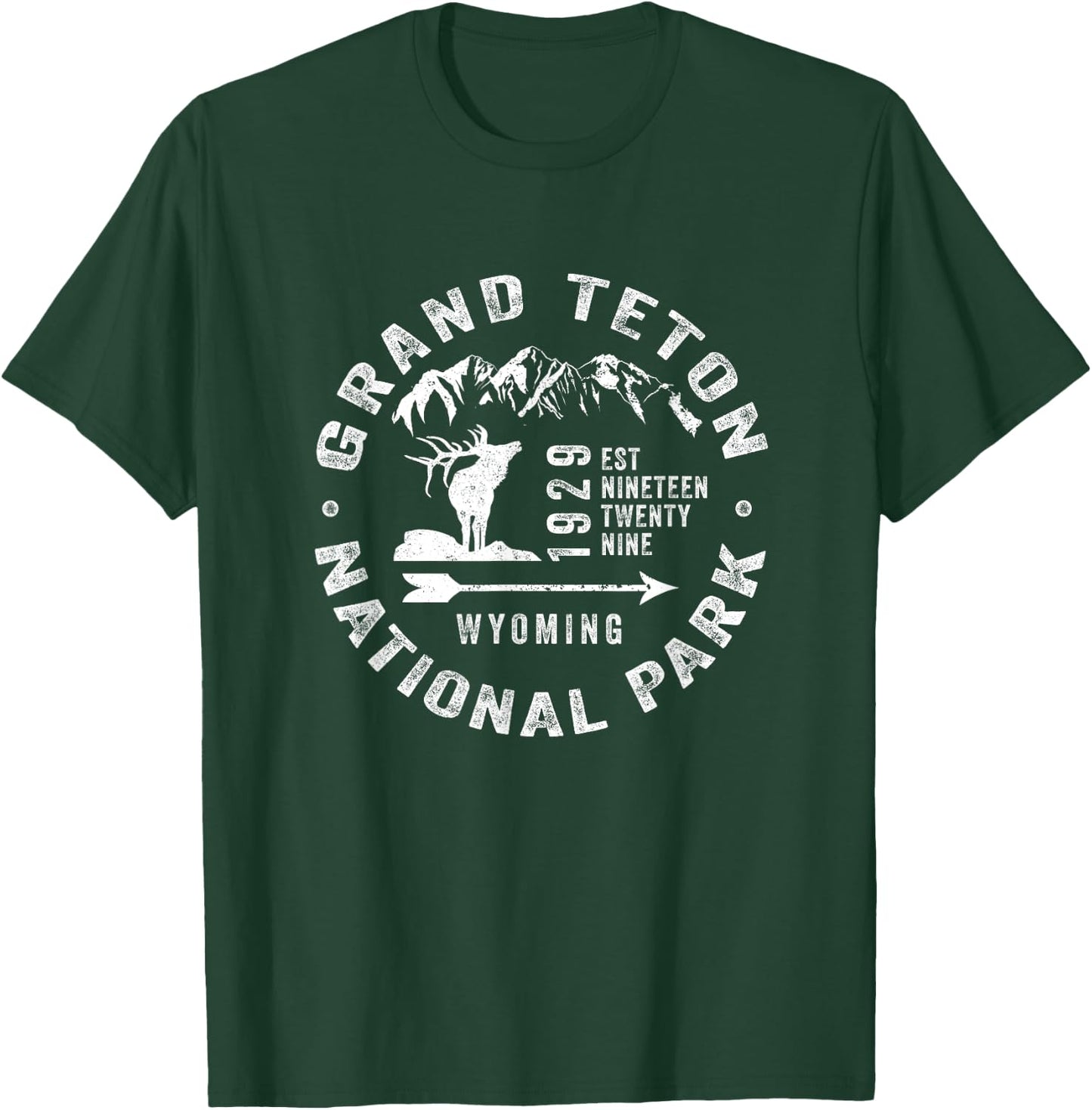 Grand Teton National Park Wyoming USA Elk Mountains Souvenir T-Shirt - T-Shirt | Forest