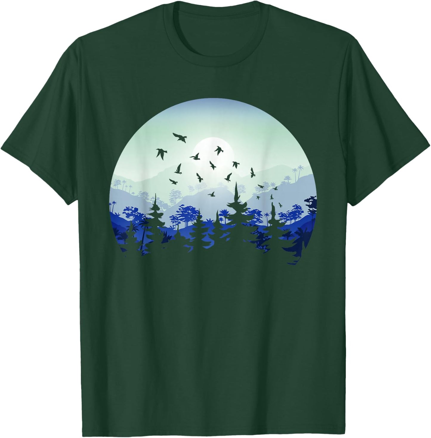 Mountain Wildlife Nature Retro Forest Gift -Adults Black Short Sleeve Classic Fit Small Nature-Themed Hiking T-Shirt - T-Shirt | Forest