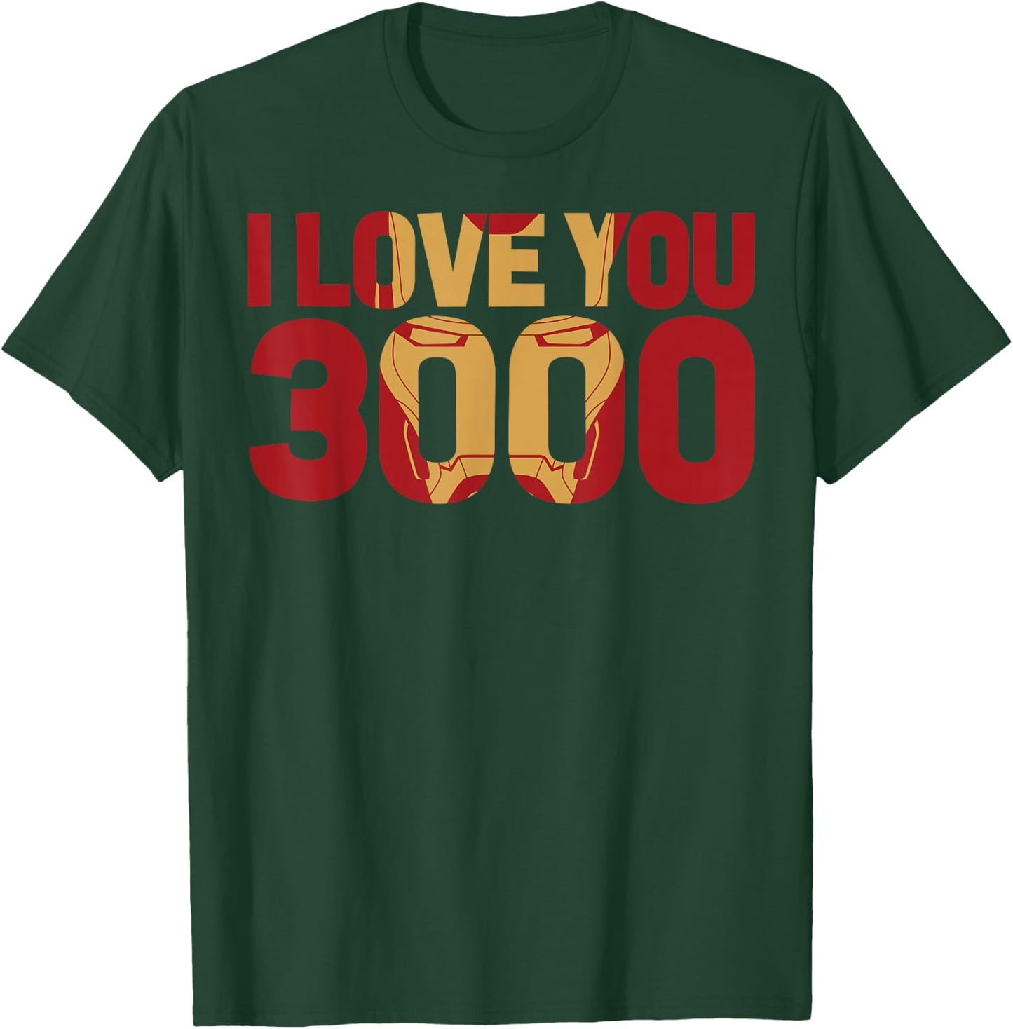 Marvel Avengers Endgame Iron Man I Love You 3000 Text Fill Small T-Shirt - T-Shirt | Forest