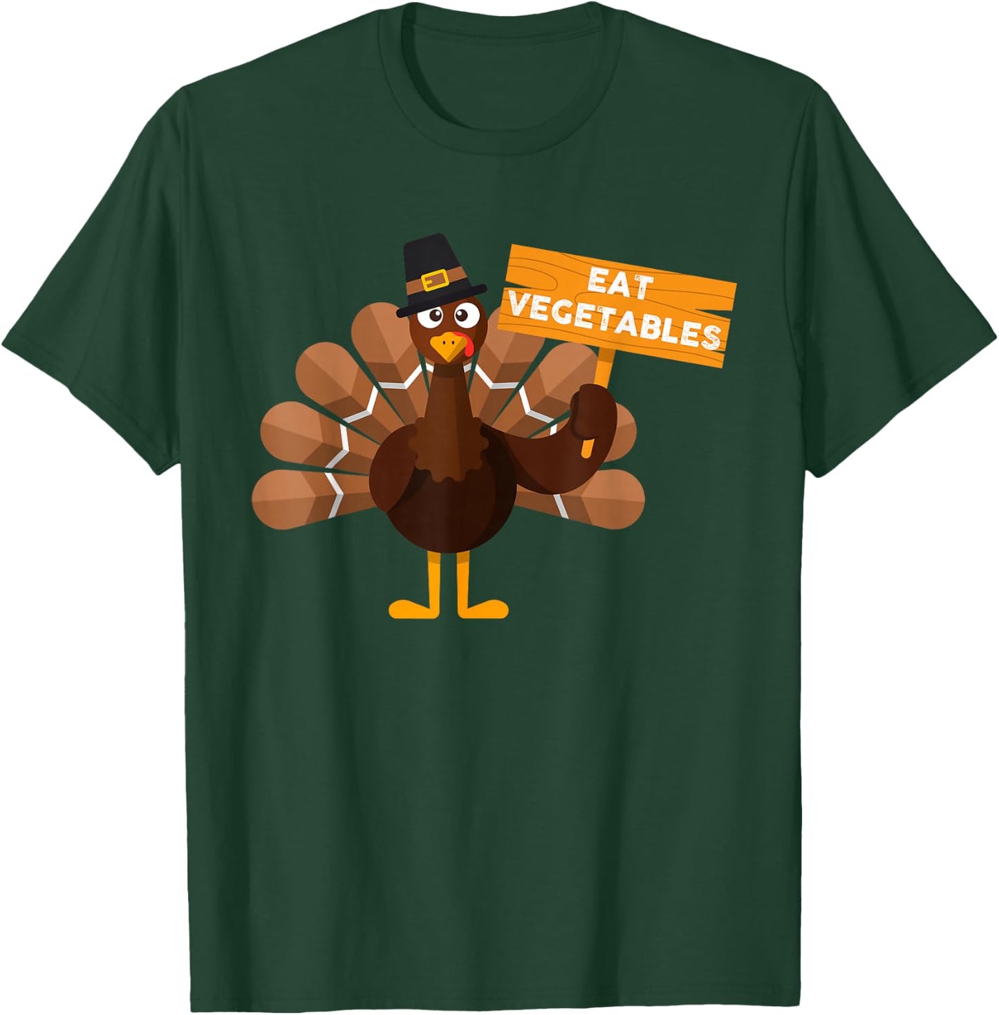 Turkey Eat Vegetables - Funny Vegan Thanksgiving T-Shirt - T-Shirt | Forest