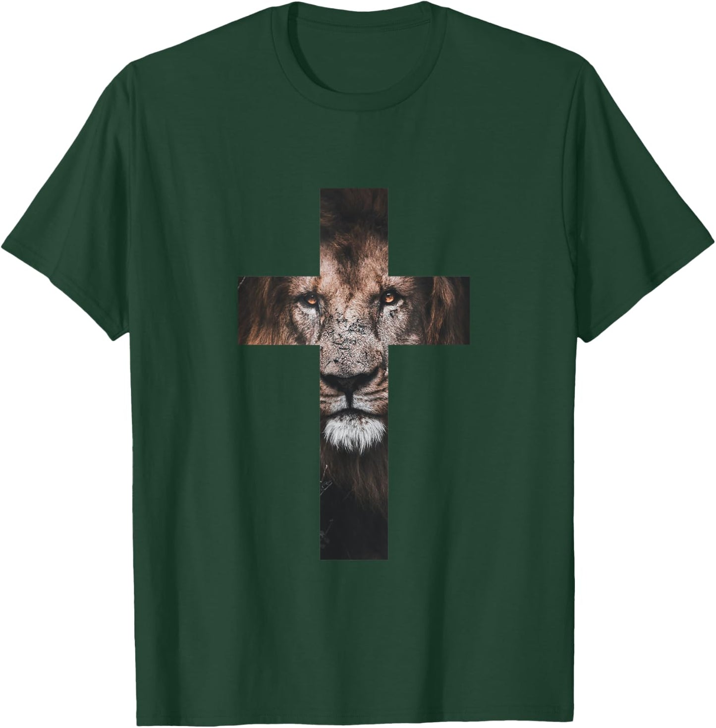 Lion Cross King Lord Jesus Bible Judah T-Shirt - T-Shirt | Forest
