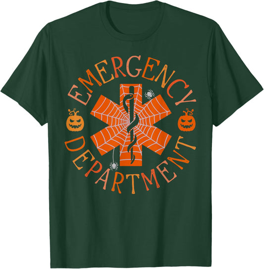 Emergency Department ER Nurse Halloween Emergency Room Tech T-Shirt - T-Shirt | Forest
