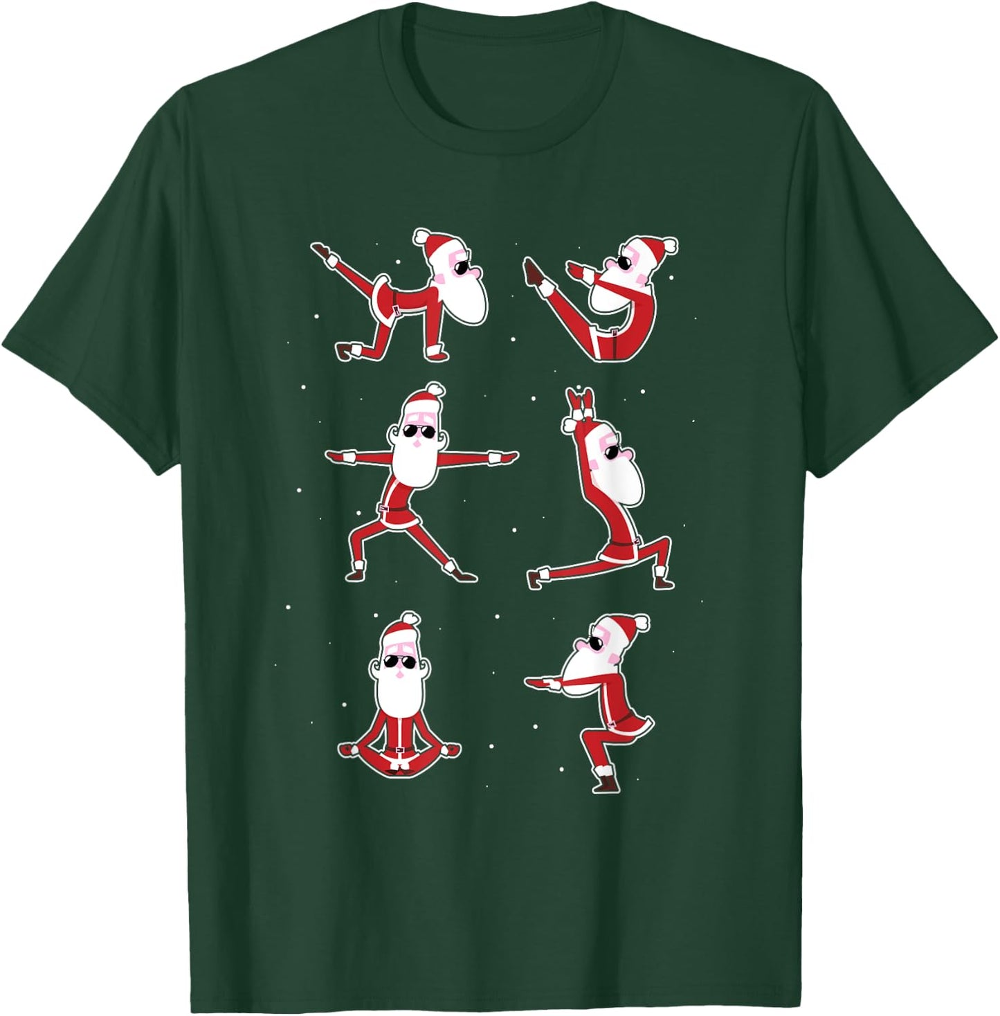 Santa Claus Yoga Meditation Cartoon Funny Christmas Gifts T-Shirt - T-Shirt | Forest