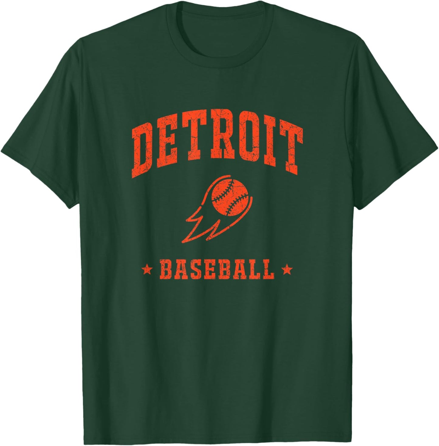 Detroit Baseball Vintage Gameday Retro Baseball Lover T-Shirt - T-Shirt | Forest
