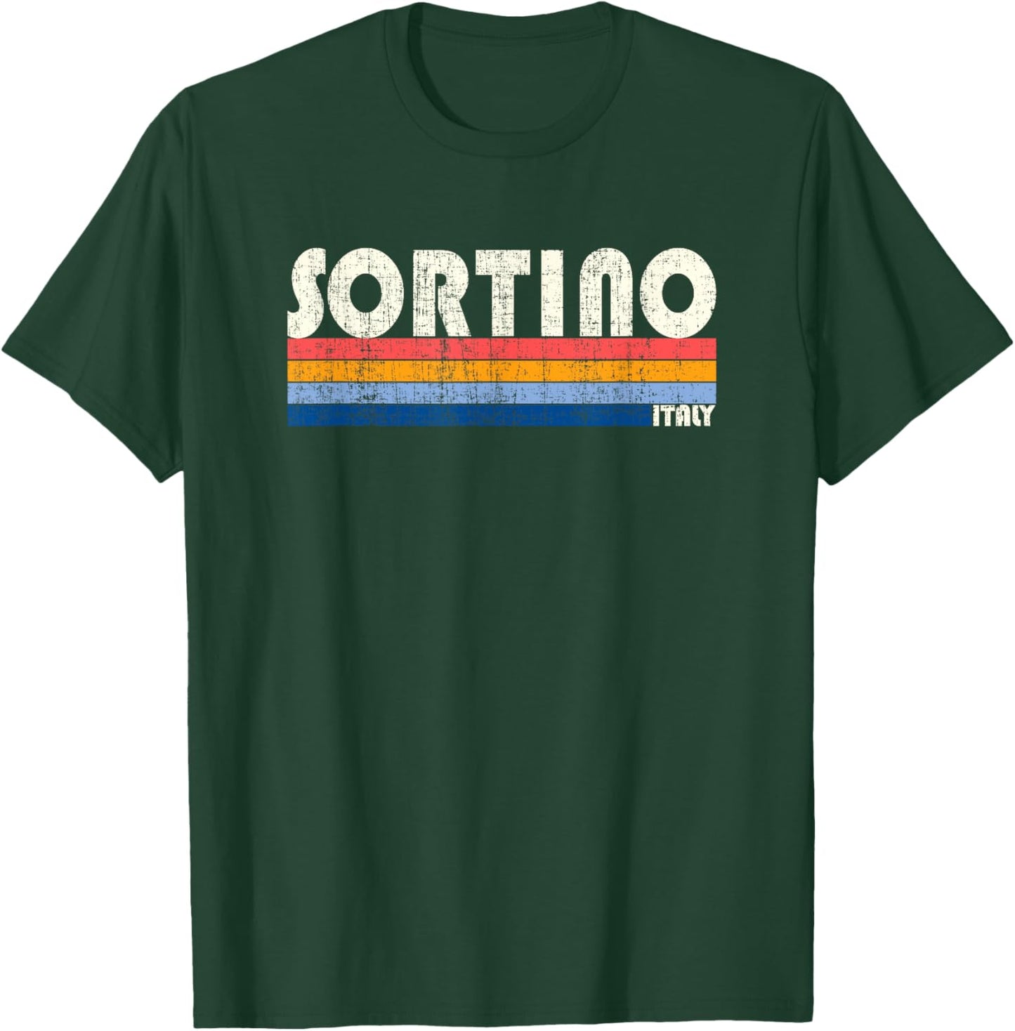 Sortino, Italy Retro 70s 80s Style T-Shirt - T-Shirt | Forest