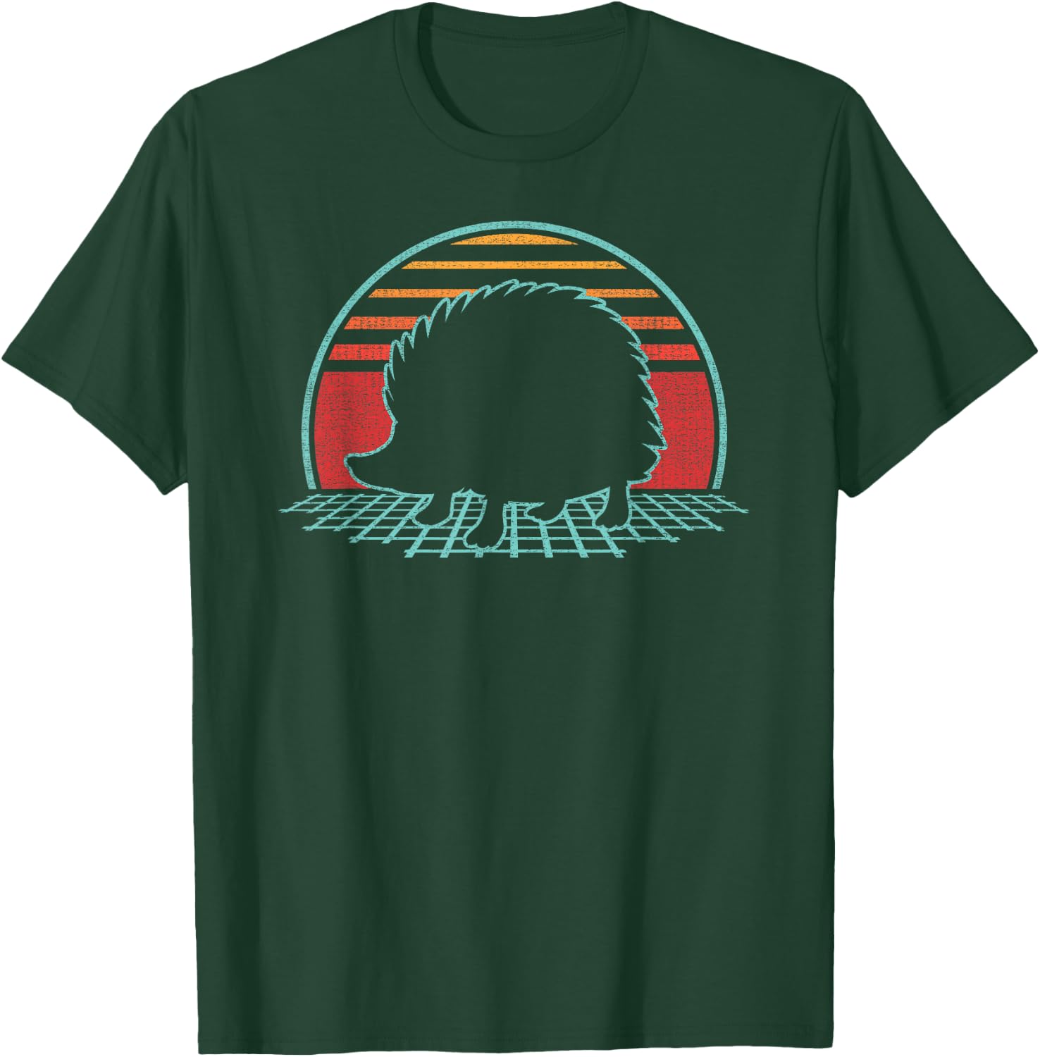 Hedgehog Lover Animal Retro Vintage 80s Style T-Shirt - T-Shirt | Forest