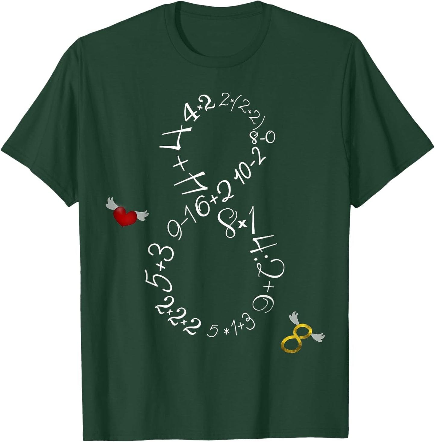 8 - Funny Math 8 Year Old Vintage 2017 8th Birthday Gift T-Shirt - T-Shirt | Forest