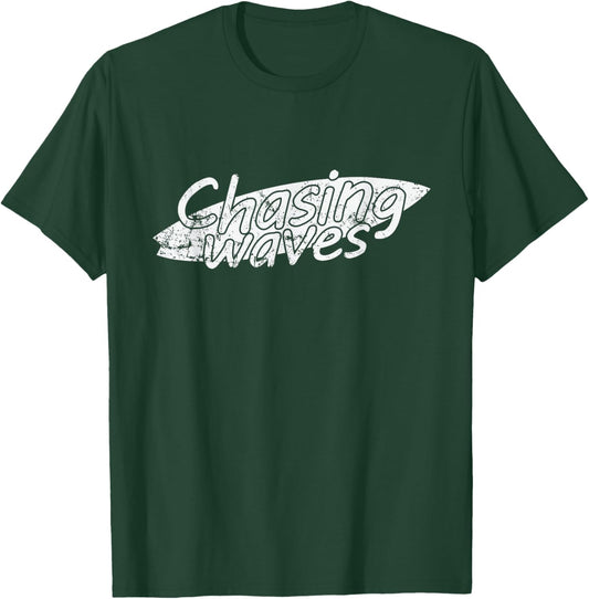 Chasing Waves Surfing Water Sports T-Shirt - T-Shirt | Forest