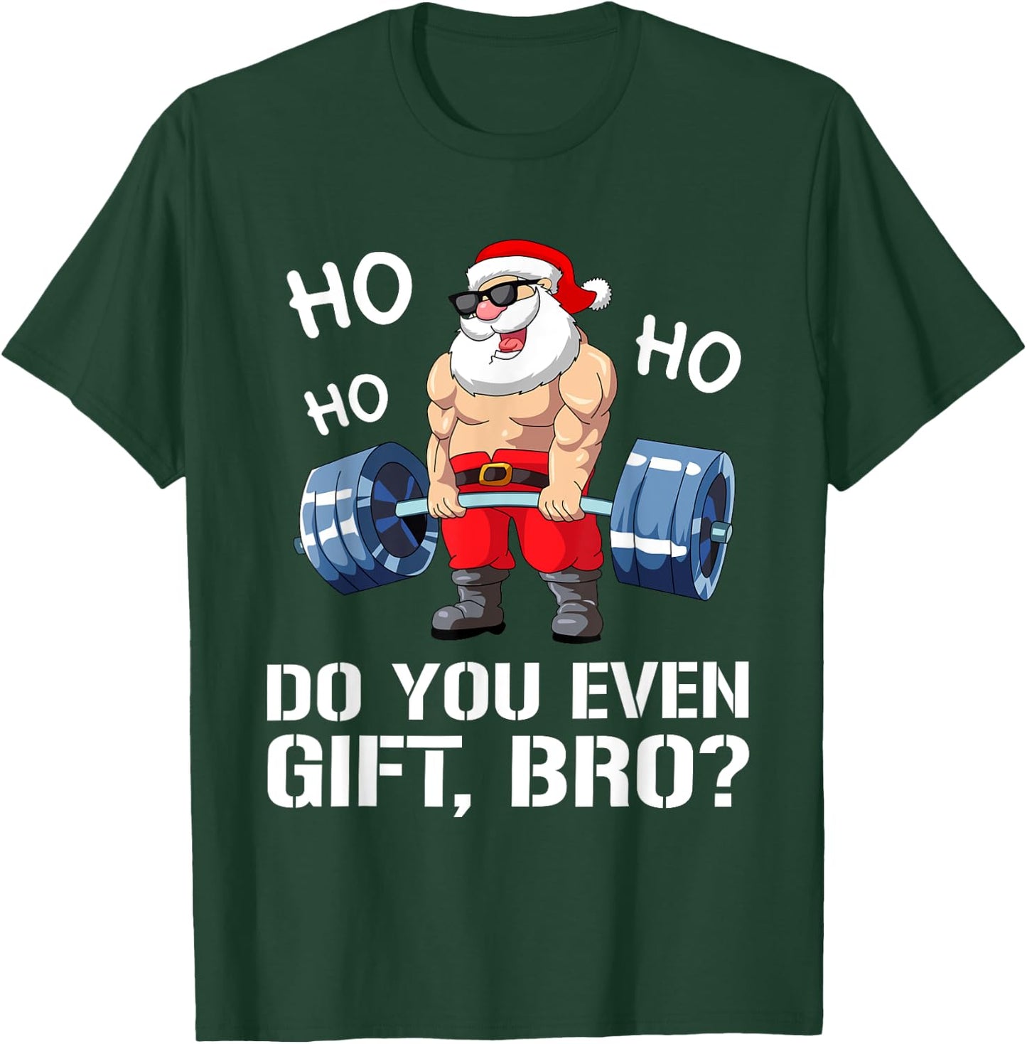Funny Gym Fitness Santa Claus Man Woman Christmas T-Shirt - T-Shirt | Forest