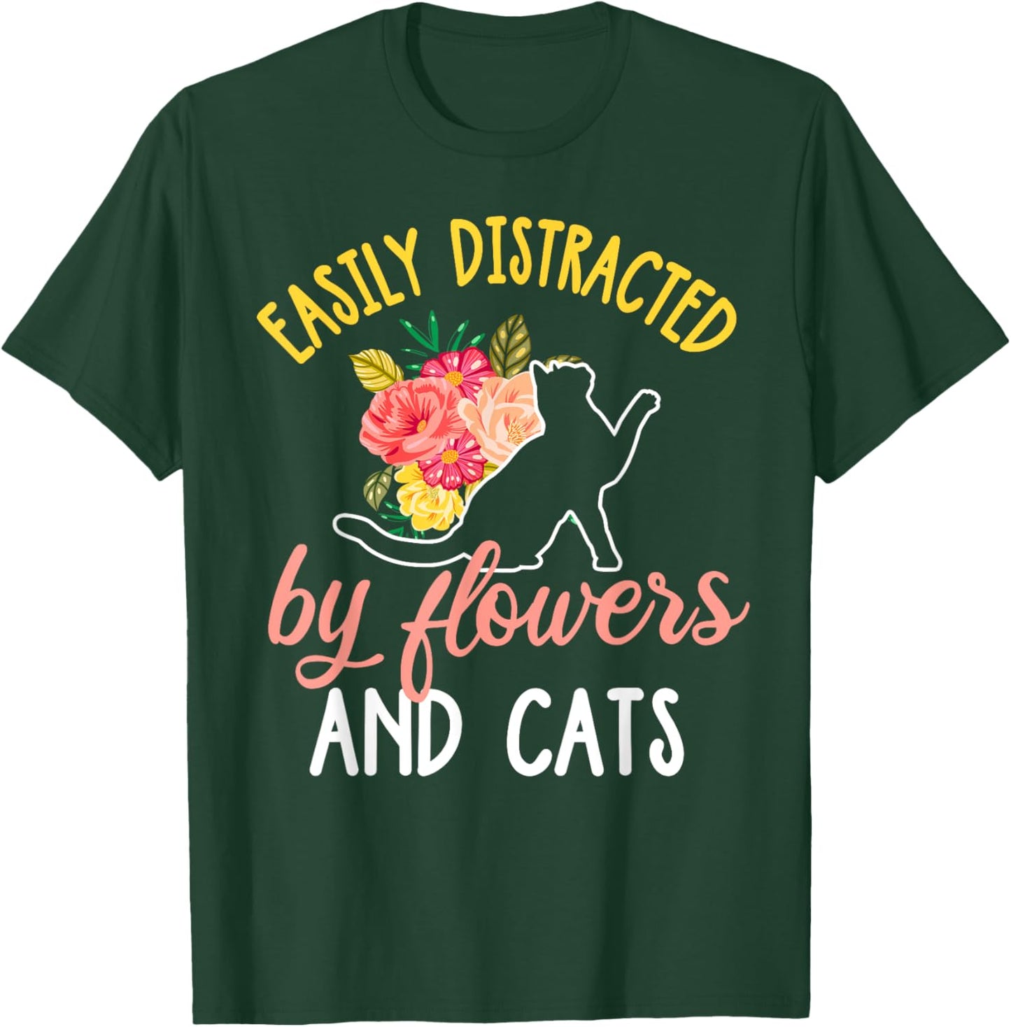 Florist Cat Shirt Funny Floral Designer Cat Lover Gift T-Shirt - T-Shirt | Forest
