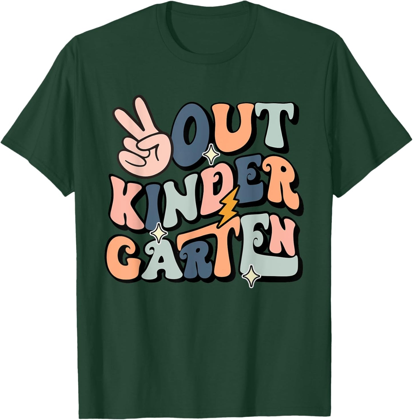 Last Day of Kindergarten Smile Face Peace Out Kindergarten T-Shirt - T-Shirt | Forest