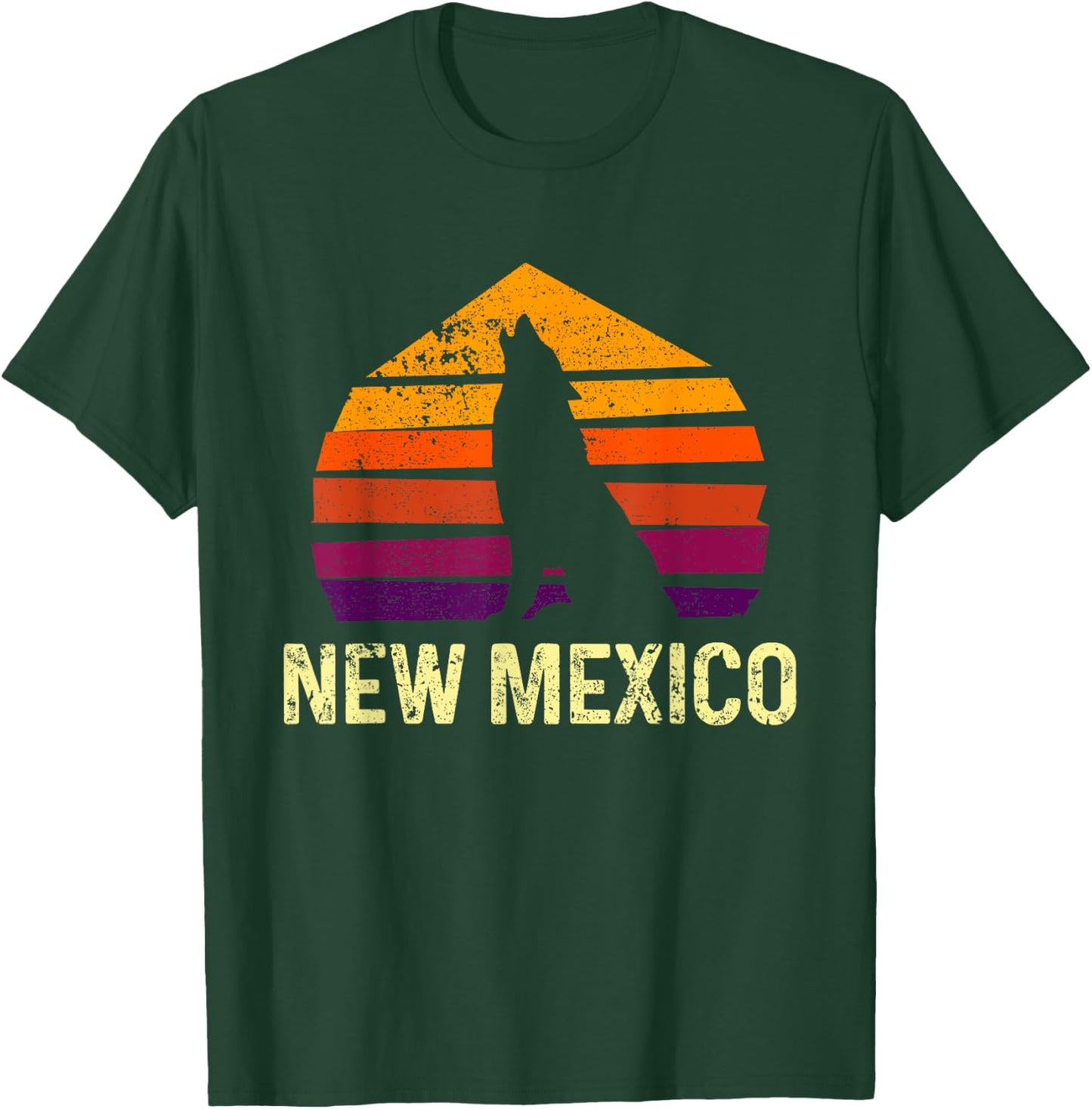 Vintage New Mexico, NM Retro Wolf Outdoor T-Shirt - T-Shirt | Forest