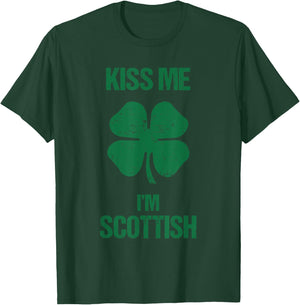 Kiss Me I'm Scottish Shirt St Patricks Day Drinking T-Shirt - T-Shirt | Forest