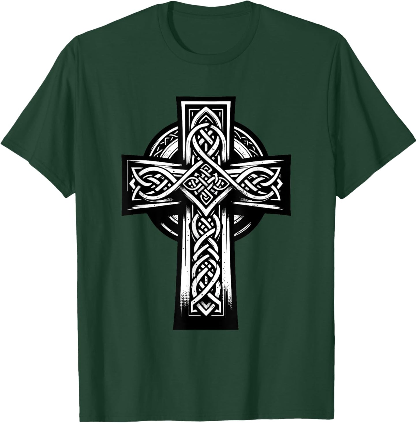 Irish Cross St Patrick's Day Celtic Knots Christian T-Shirt - T-Shirt | Forest