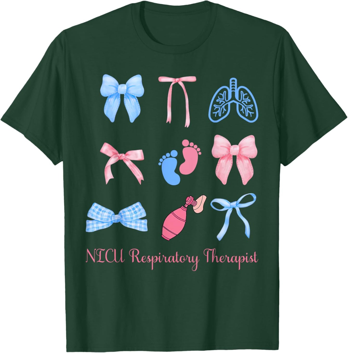 Coquette NICU Respiratory Therapist Lung Squad Neonatal ICU T-Shirt - T-Shirt | Forest