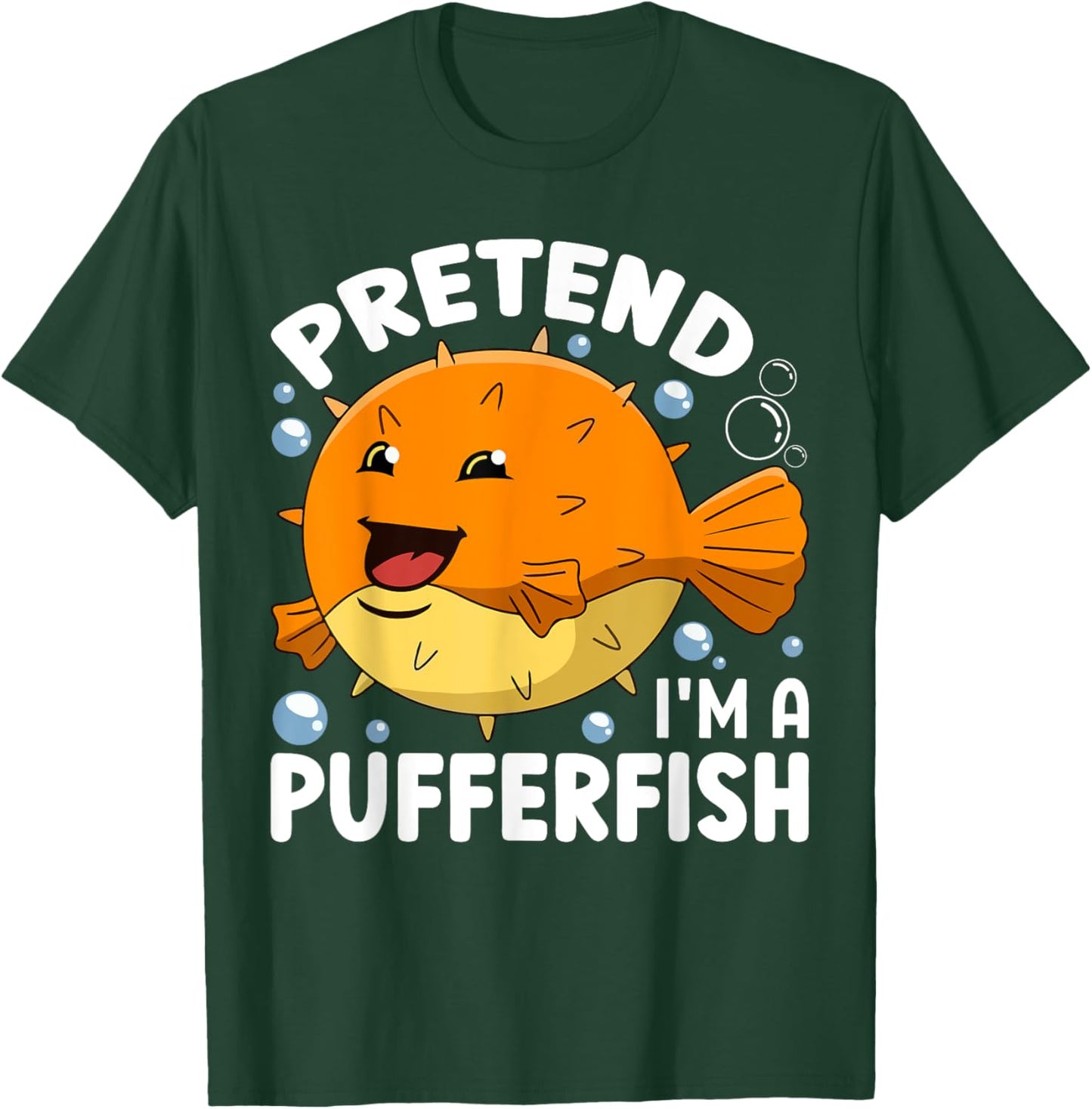 Pretend I'm A Pufferfish Costume Halloween T-Shirt - T-Shirt | Forest