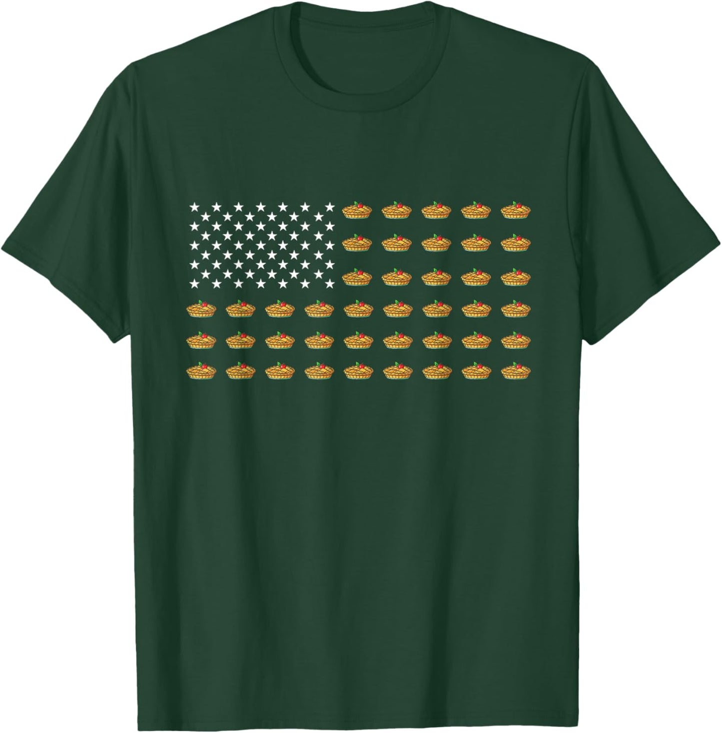 American Flag Apple Pie USA Patriotism Patriot Lover T-Shirt - T-Shirt | Forest