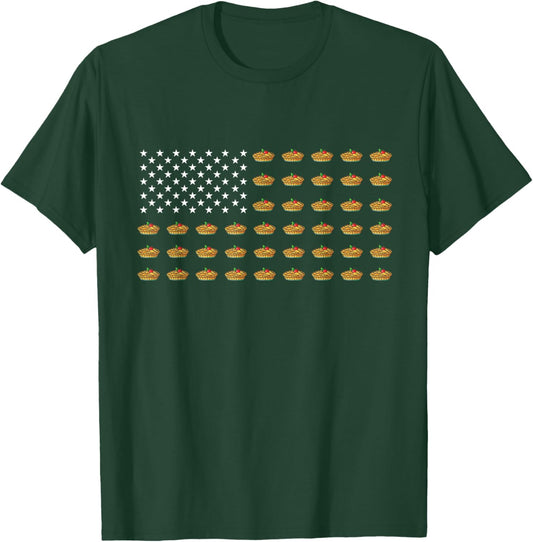 American Flag Apple Pie USA Patriotism Patriot Lover T-Shirt - T-Shirt | Forest