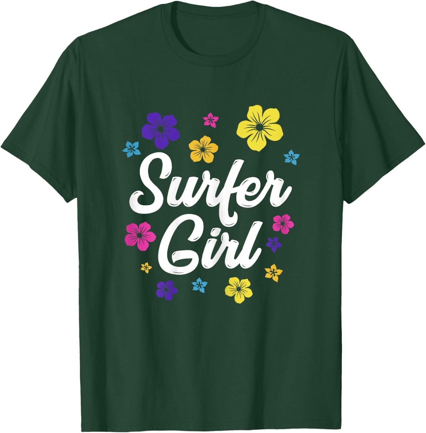 Surfer Girl Surf Retro Vintage Surf Gift Women Surfing T-Shirt - T-Shirt | Forest