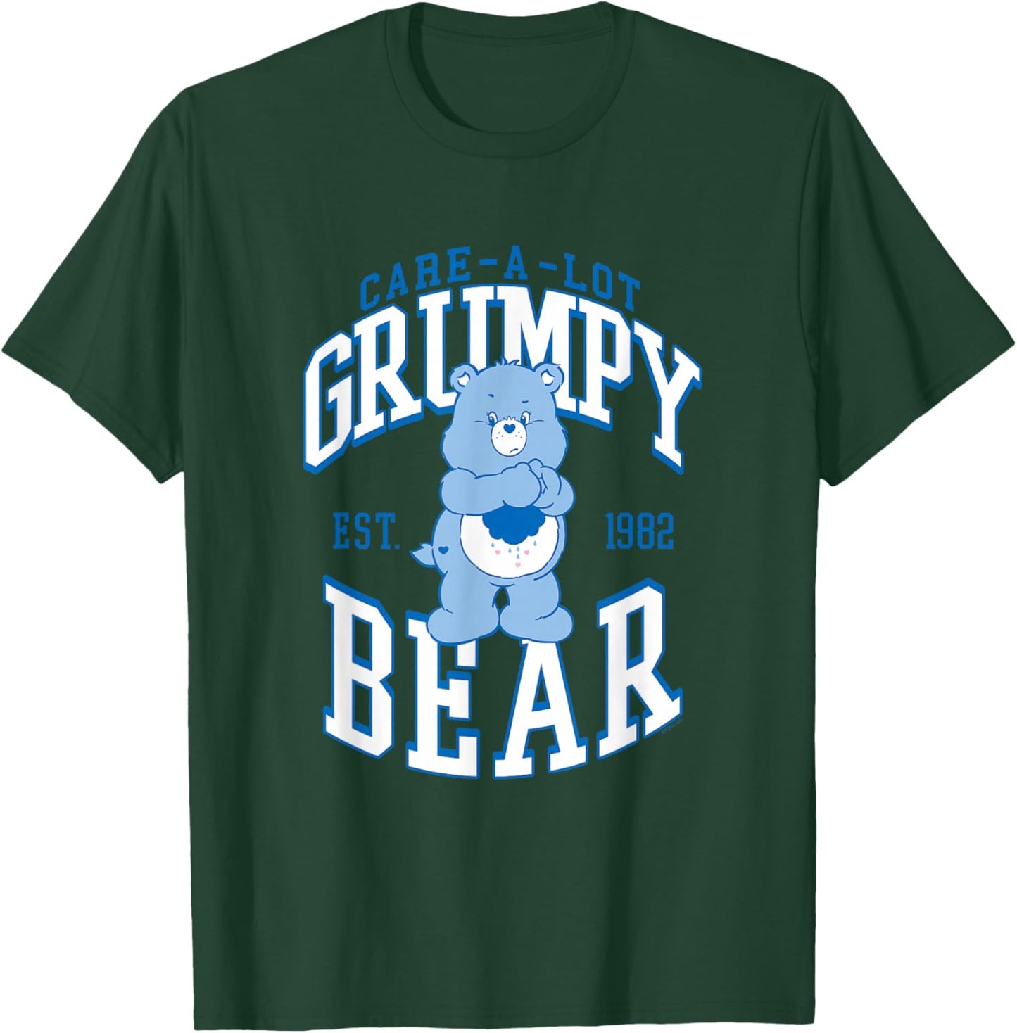 Care Bears Grumpy Bear 1982 Collegiate Letters Cartoon T-Shirt - T-Shirt | Forest